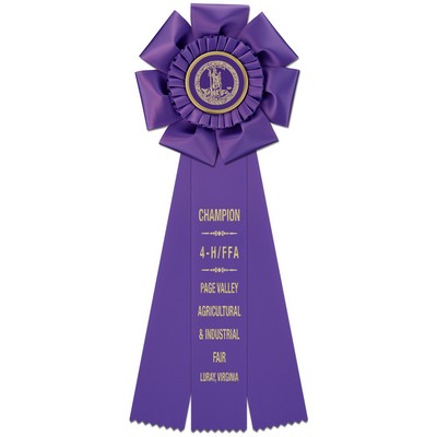 Peerless 3 Streamer Rosette Award Ribbon (12")