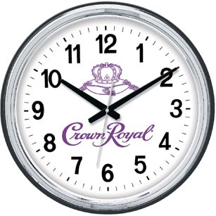 14-1/2" Silver Chrome Finish Screen Print Wall Clock