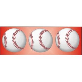 Baseball Panoramic Badge w/ Bar Pin (1.625"x4.625")