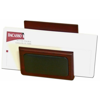 Rosewood & Leather Letter Holder