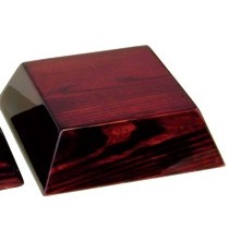 Piano Finish Wood Trapezoid Prism Base (6"x6"x2")