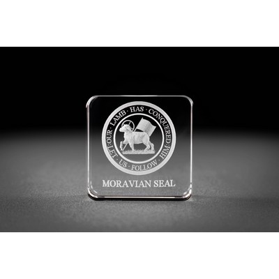 Square Crystal Award w/Round Corners (2 3/8 x 2 3/8 x 1")