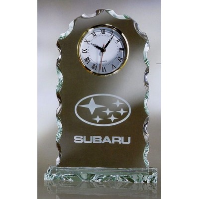 Large Jade Glass Arch Clock w/ Rope Edge (10 1/2"x7"x1/2")