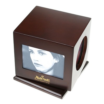 Revolving Wooden DVD/Blu-Ray Holder with Picture Frame