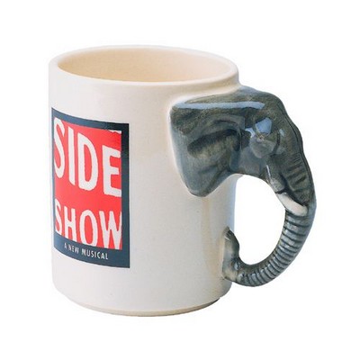 13 Oz. Unique Handle Mug w/ Elephant Head Handle