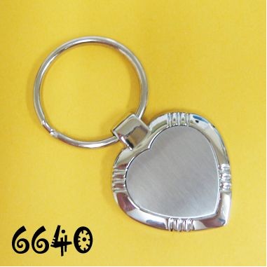 Silver Heart Shape Key Ring (engraved)