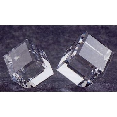 3-1/8" Optic Crystal Standing Cube