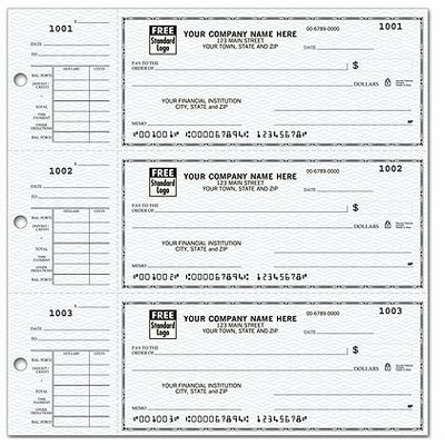 3-On-a-Page End-Stub Deskbook Business Check (1 Part)