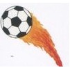 Flaming Soccer Ball Stock Temporary Tattoo