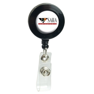 Domed Retractable Badge Holder (Round w/ Slip on Clip)