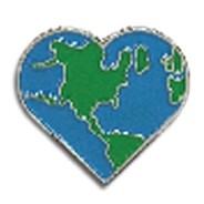 Heart Shaped Earth Lapel Pin