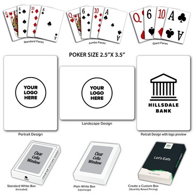 Solid Back White Poker Size Playing Cards