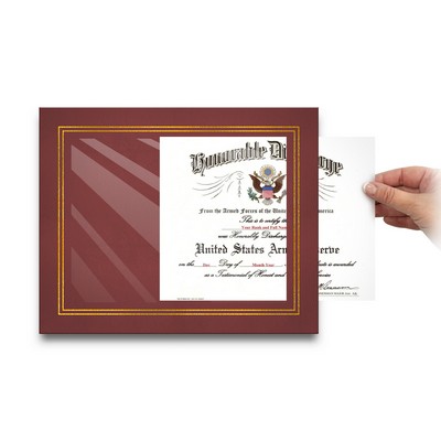 Burgundy Leatherette Certificate Frame (11"X13")