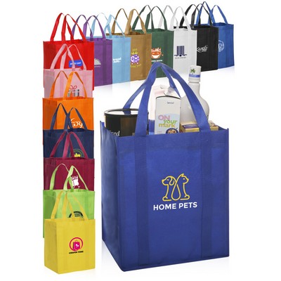 Reusable Grocery Tote Bags (13"x15"x10")