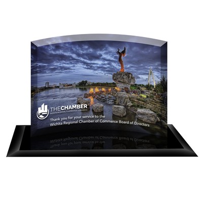 Curved Award Sublimated on Black Mirror Base (7"x5")