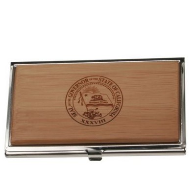 Executive Business Card Case with Bamboo Lid