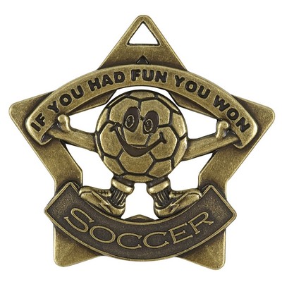 Star Medal, "Soccer" - 2- 1/4" - GOLD ONLY