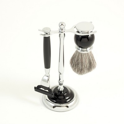 Black/Chrome Shaving Set