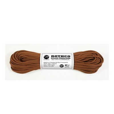 100' Chocolate Brown 550 Lb. Type III Commercial Paracord