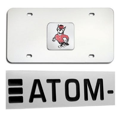 Stainless Steel Mirror Polish License Plate with Square Brass Emblem (Domestic Production)