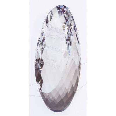 Large Gem Cut Ellipse Optical Crystal Award