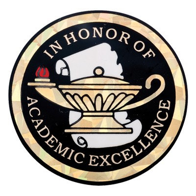 2" In Honor of Academic Excellence Mylar Medallion Insert Disc