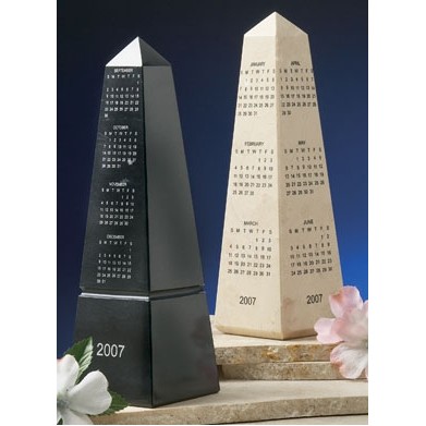 10" Verona Genuine Marble Calendar Obelisk Award