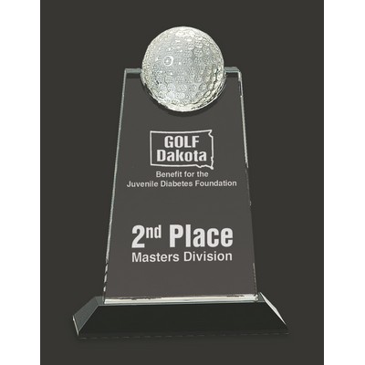 Golf Pinnacle Crystal Golf Ball Tower Award - 9'' h