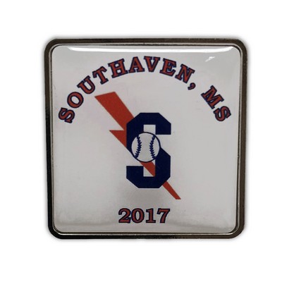 QUIKTURN Full Color with Epoxy Square Lapel Pin w/Rounded Corners - 5 Day Production (1")