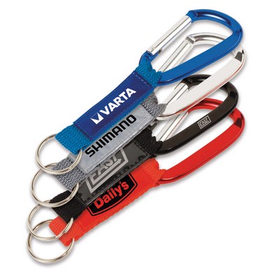 Key Tag Carabiner with Strap and PVC Patch