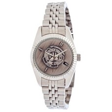 Saturn Lady's Silvertone Alloy Case Watch w/ Adjustable Bracelet