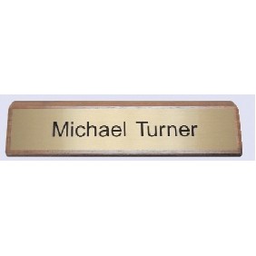 Engraved #10 Wall or Desk Sign w/Walnut Base (1 Line / 3"x10")