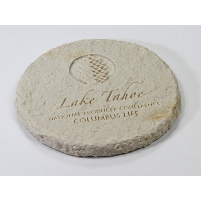 Round Limestone-Texture Coaster