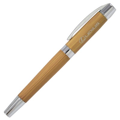 Bamboo Finish Roller Ball Pen