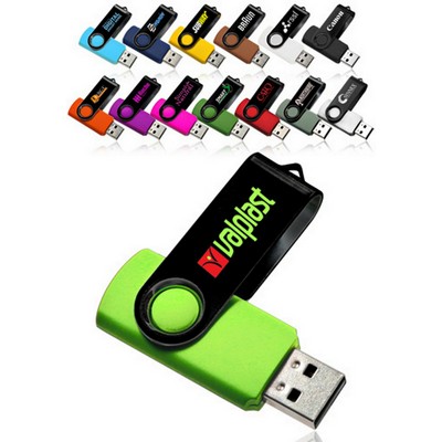 8 GB Swivel USB Flash Drive w/ Black Cover