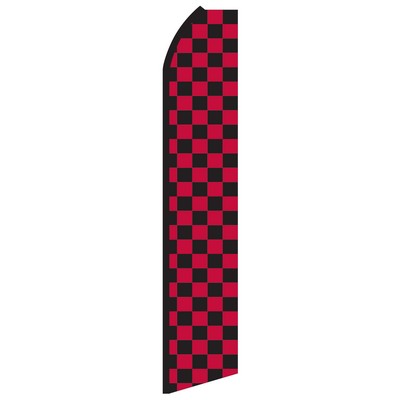 12' Digitally Printed Red/Black Checkered Swooper Banner