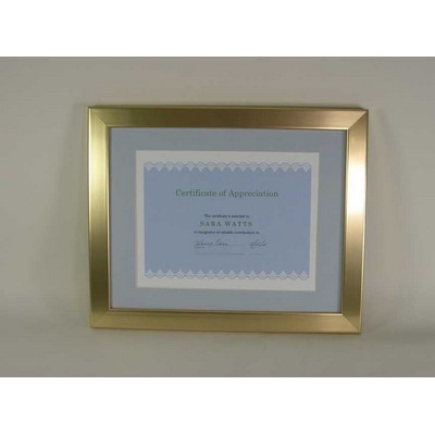 11"x14" Brushed Gold Wood Core Certificate Frame