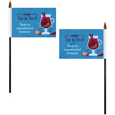 4" x 6" Double Sided Polyester Stick Flags