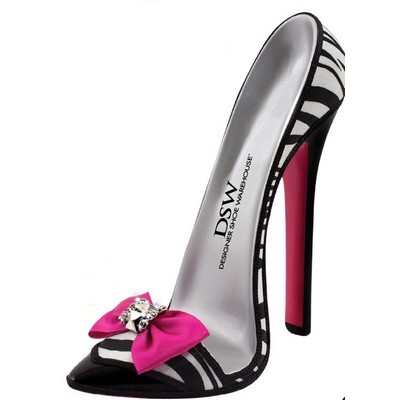 Pink Bow Zebra High Heel Shoe Stand