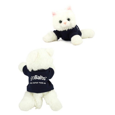 8" Sugar Too Cat Stuffed Animal w/T-Shirt & One Color Imprint