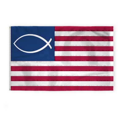 Jesus Fish Deluxe Flags 5x8 foot