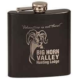 Stainless Steel Flask, Black, 6 oz