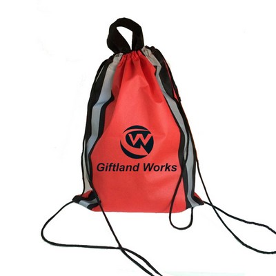 Non-Woven Reflective Drawstring Backpack