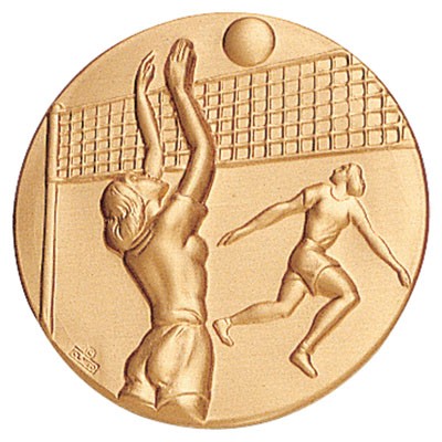 2" Volleyball Female Stamped Medallion Insert Disc