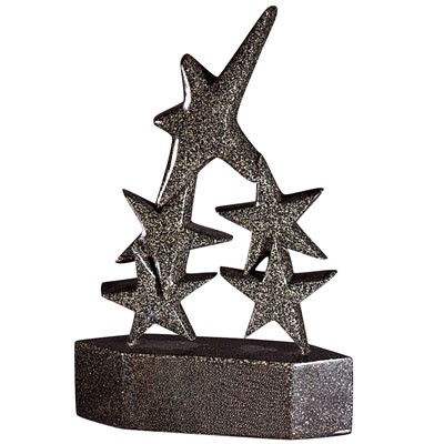 8-3/8" Black Resin 5-Star Trophy