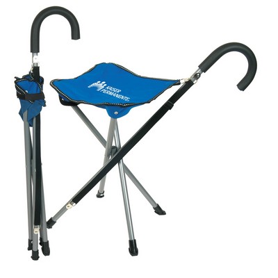 Folding Cane Chair w/Walking Stick