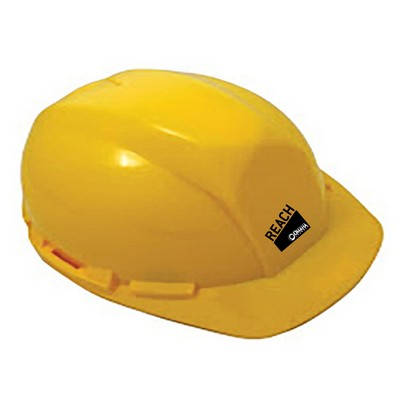 Yellow hard hat, six point ratchet suspension