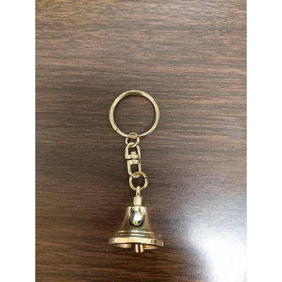 Solid Brass Key Chain Bell w/Key ring