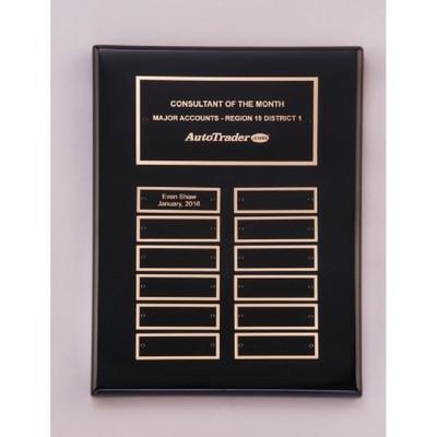 Black Piano Finish Perpetual 12 Plate Plaque (9" x 12")