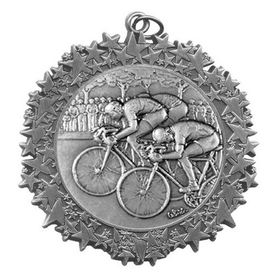 Stock Star Border 2 3/4" Medal- Bicycling